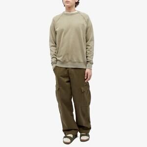 Wax London Santo Herringbone Cargo Pants Mens 38 Khaki Green Cotton Pockets